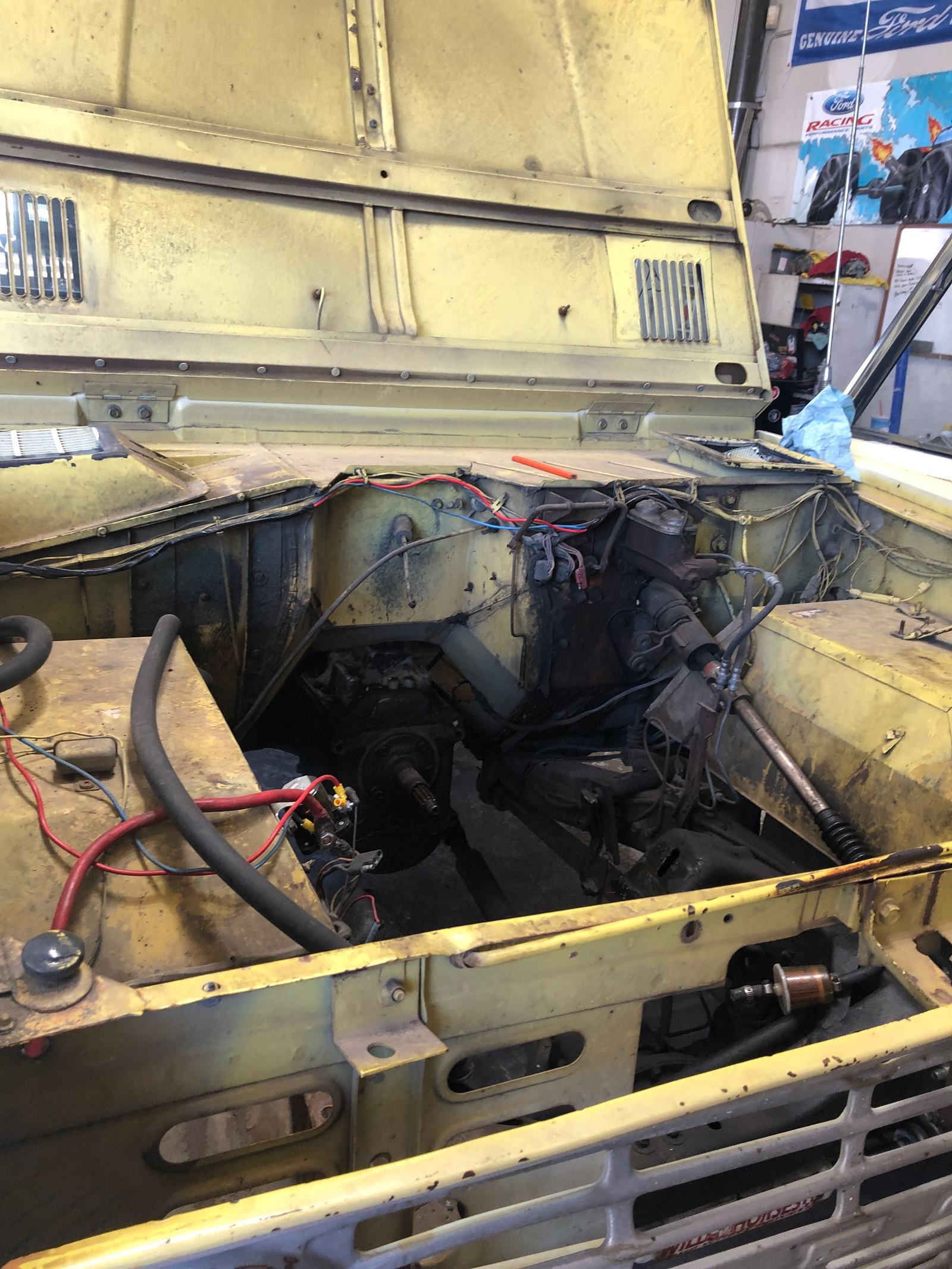 Engine bay before teardown
